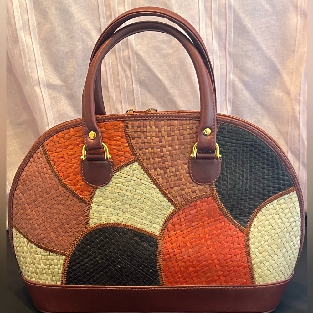 Chic Multicolor Woven Satchel
